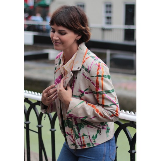 Biker Jacket Tie-dye Leather 